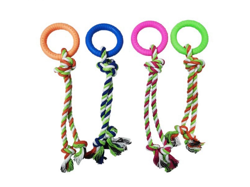 Cotton Rope Three-Knot Circular Pet Toy