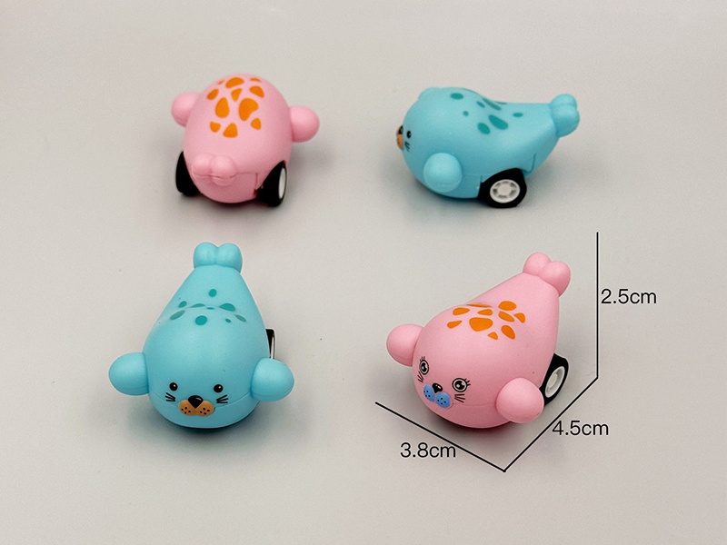 Cartoon Seal Pull Back Car