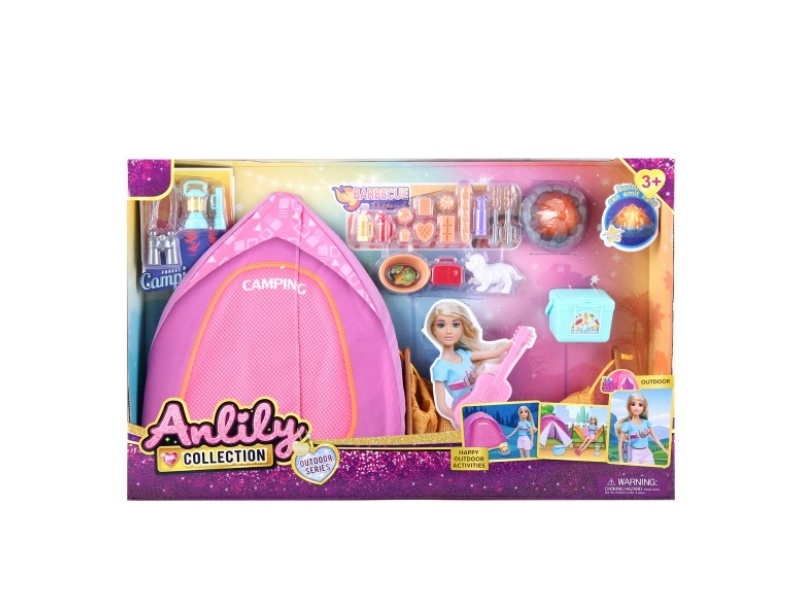 Tent Set (Without Dolls) Includes 2 Ag13 Batteries