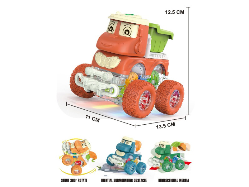 The Transparent Gear Four-Wheel Drive Climbing Stunt Rotating Dual-Inertia Cute Dragon Engineering Team