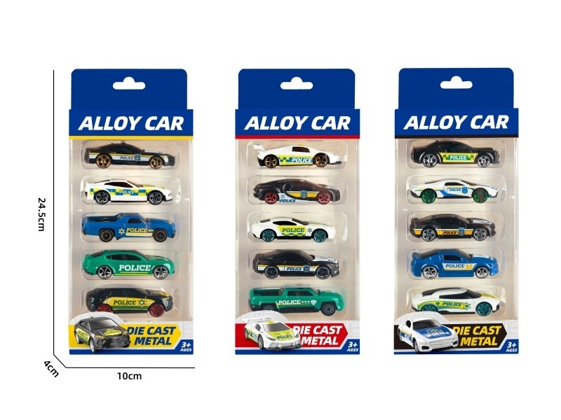 1:64 Sliding Alloy Police Car (3 Models Mixed)