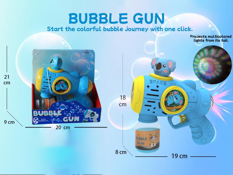 Koala Multi-Hole Automatic Bubble Gun (With Light) Rear Projection Light