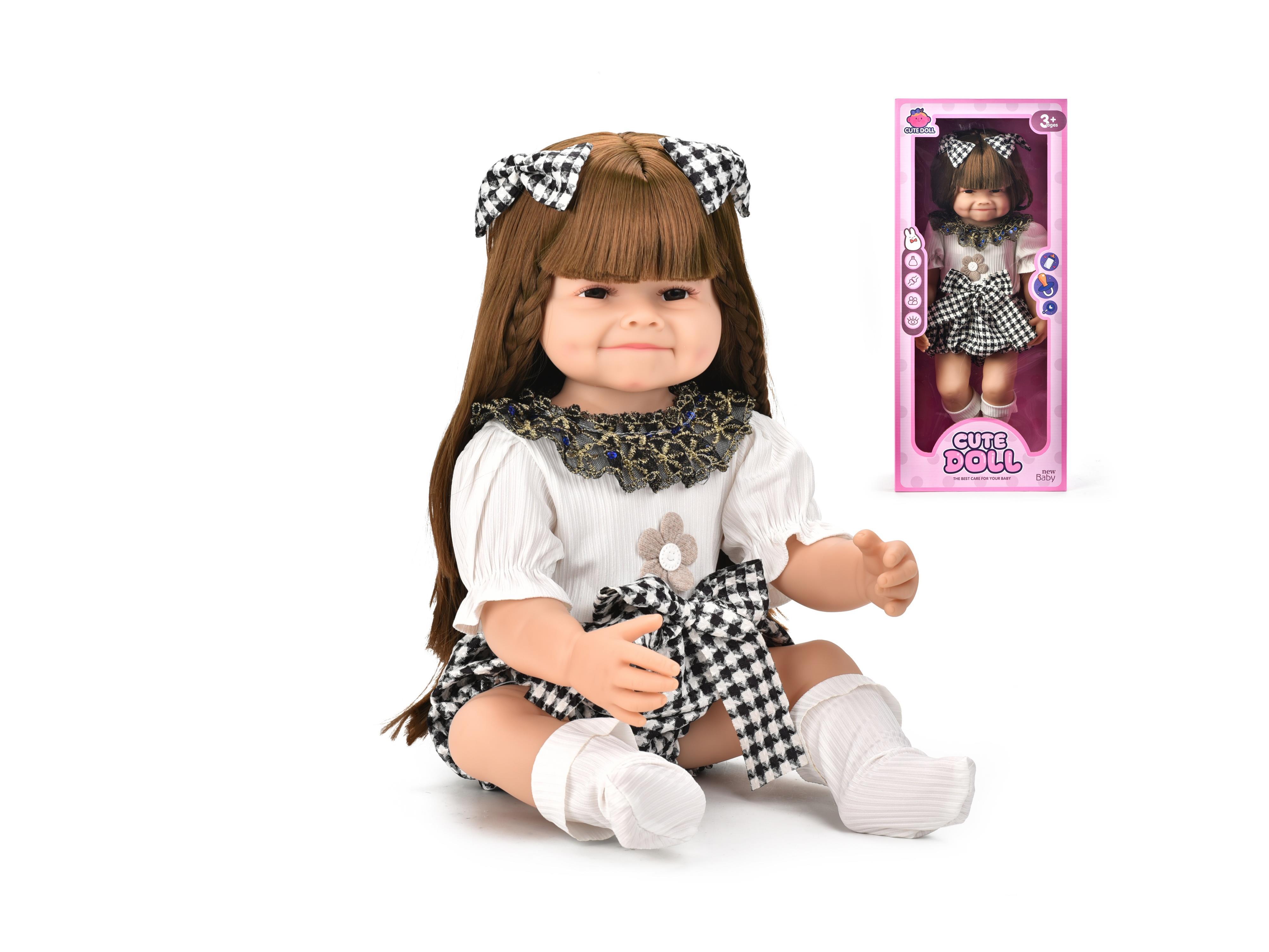 60Cm Reborn Doll, 22-Inch Simulated Baby, Soft Rubber, Fully Lined