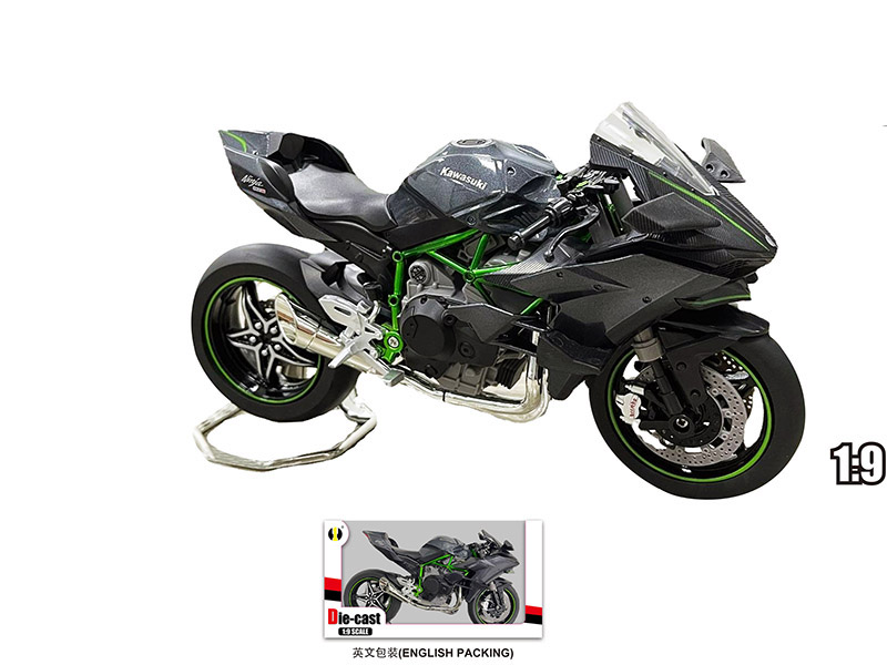 1:9 Slide Alloy Motorcycle Silver Grey Racing Track Edition