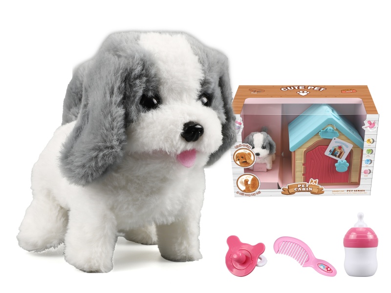 Electric Plush Dog With Pet Cabin