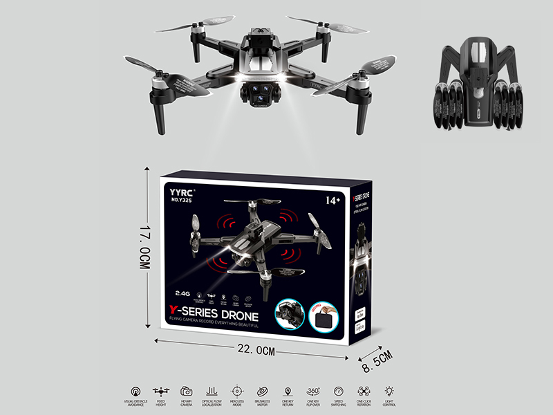 2.4G R/C Brushless Motor, Optical Flow Localization,Dual WiFi Cameras,  Folding Aerial Photography Drone