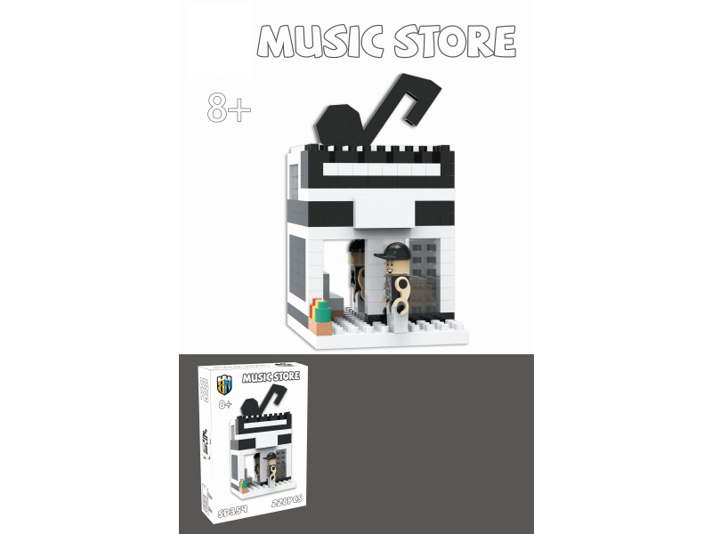 Street View Series - 228 PCS Of Musical Instrument Store Building Blocks