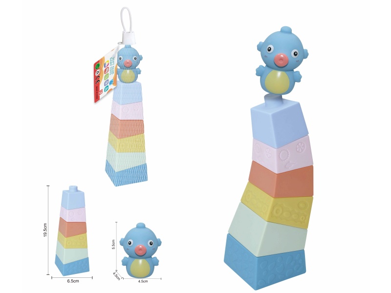 Soft Plastic Stacked Tower Finger Doll Set(Sea Animal) 7pcs