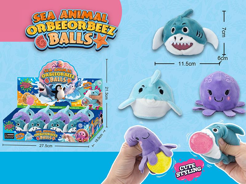 Plush Sea Animal Orbeeorbeez Balls 12pcs