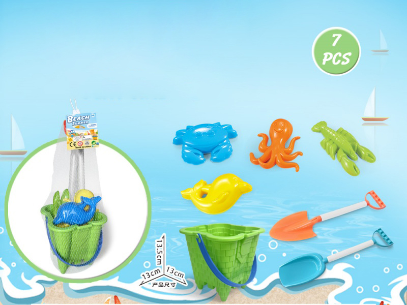 Castle Bucket With Beach Accessories (7 Pieces)