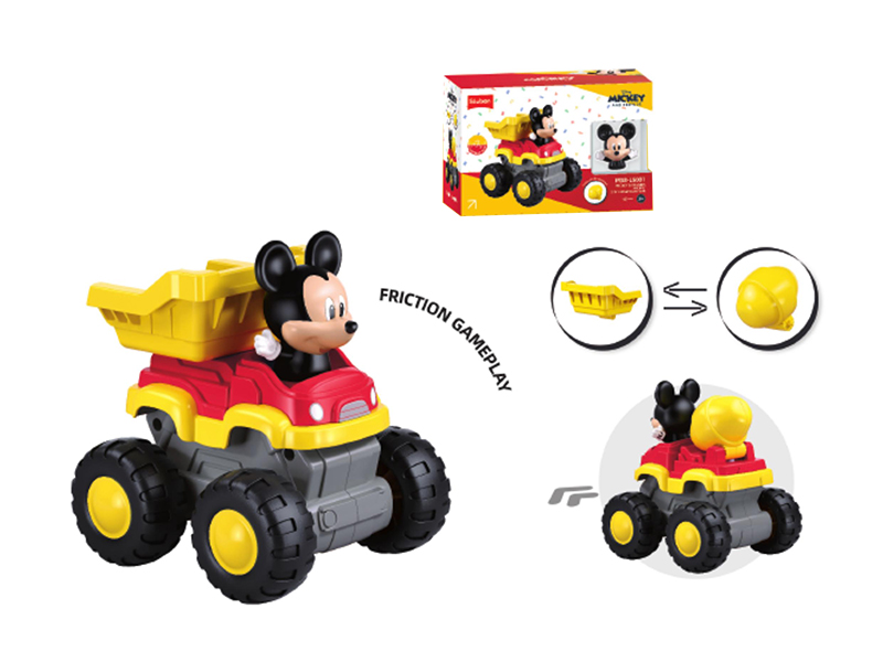 Mickey Series Assembly Friction Dump Truck Mixing Truck 2 In 1 12pcs