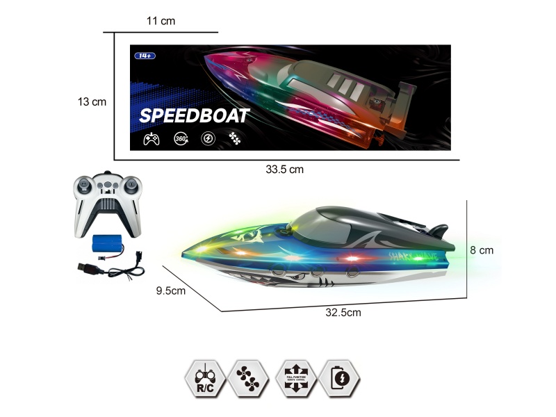 2.4G Twin-Paddle High-Speed Remote-Controlled Boat