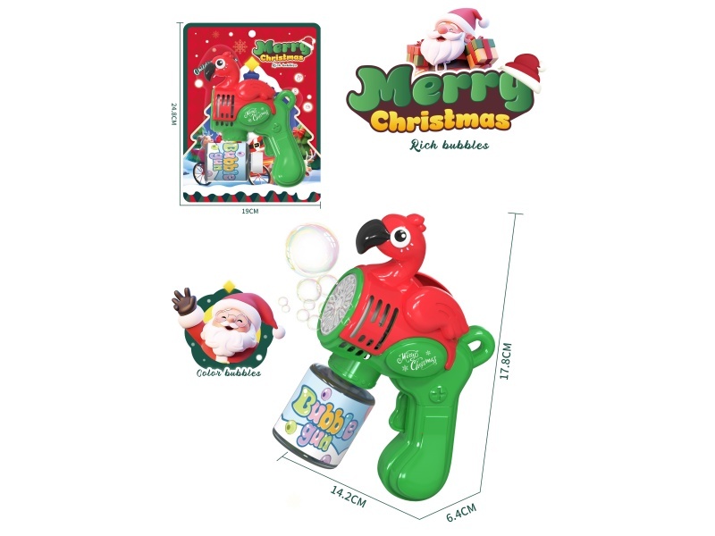 Christmas Electric Light Flamingo Bubble Gun