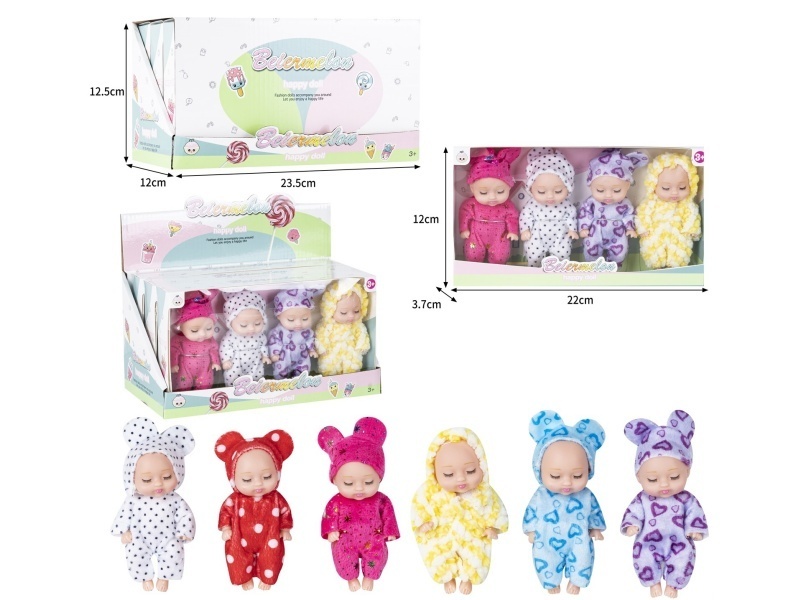 4-Inch Solid 4-Person Sleeping Doll (3 Boxes)