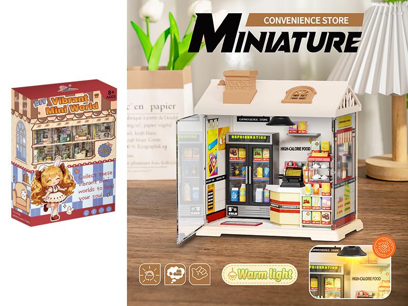 Spray Roof Convenience Store DIY Miniature Scene Toys 92PCS