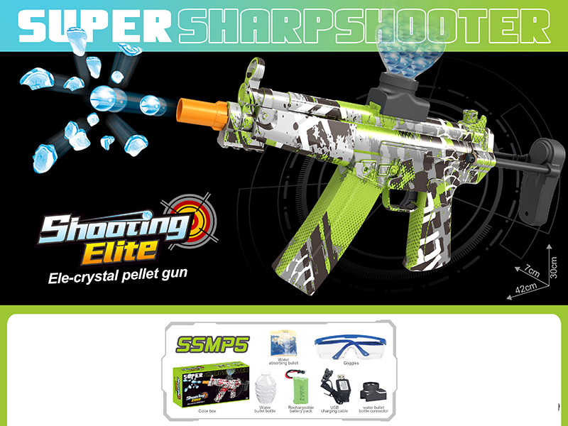 Telescopic MP5 Water Bullet Gun + Gun's Butt