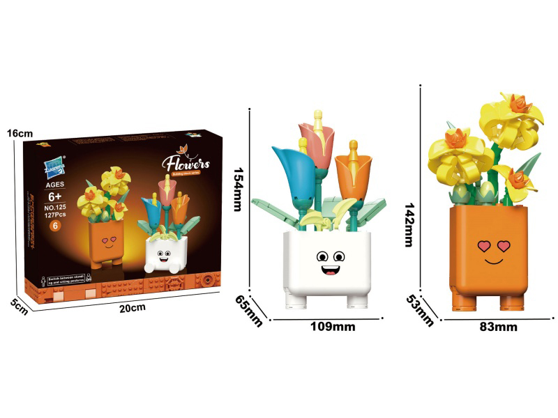 127 Pieces Of Small Potted Plant Building Blocks (Calla Lily + Camellia)