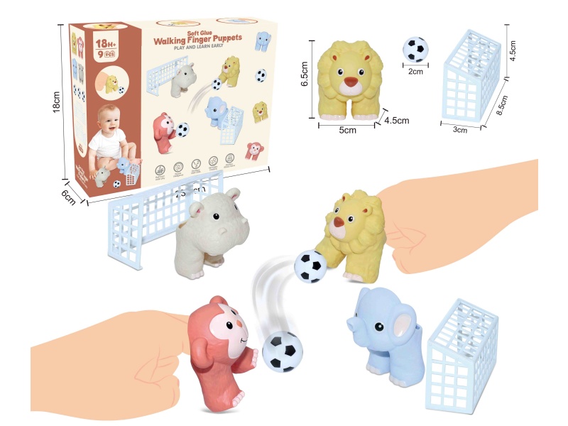 Soft Plastic Walking Finger Puppets Set 9pcs