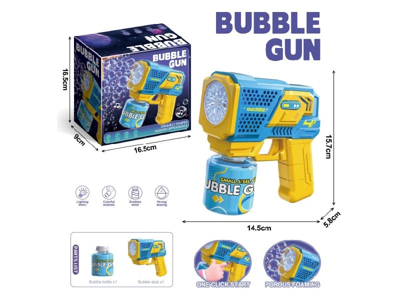 Mechanical Bubble Gun (1 Bottle Of 90ml Bubble Water)