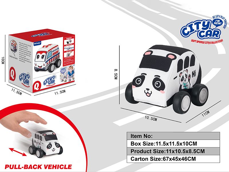 Pull Back Panda Cloth Car