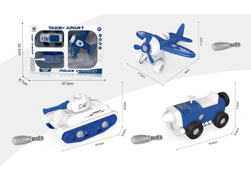 Intelligent Police Disassembly And Assembly Car Set