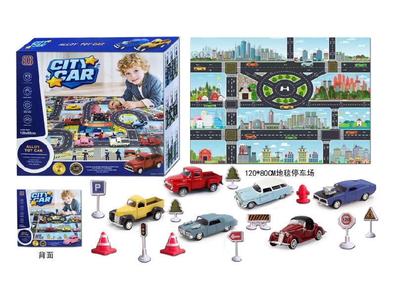 Alloy Car + Carpet Parking Lot +4 Random Alloy Cars With Pictures