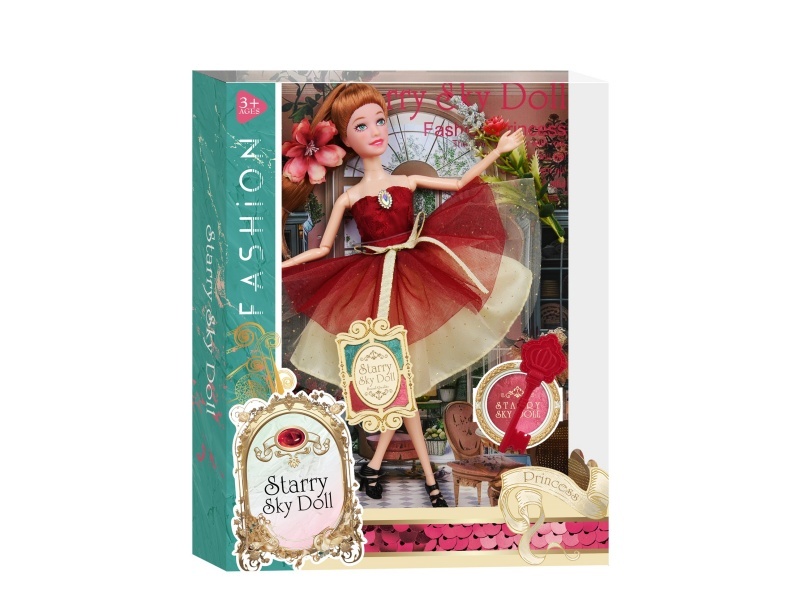 11.5-Inch 11-Joint Elegant And Fashionable Princess - Plastic Key Comb - Realistic Bouquet