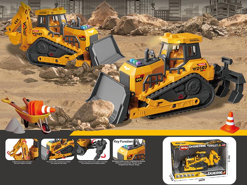1:18 Friction Multifunctional Engineering Truck With Sound And Lights