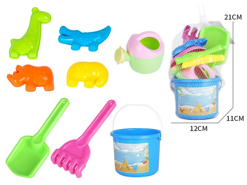 Sand Bucket Animal Sand Mold Set 8pcs