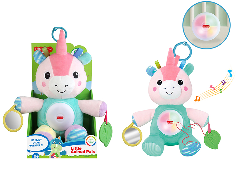 Plush Unicorn Soothing Toy With Light And Music
