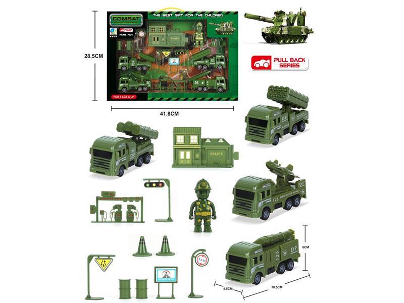 Pull Back Military Truck Set