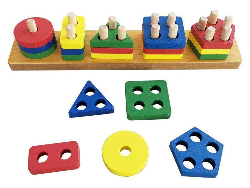Wooden Colored Geometric Toy