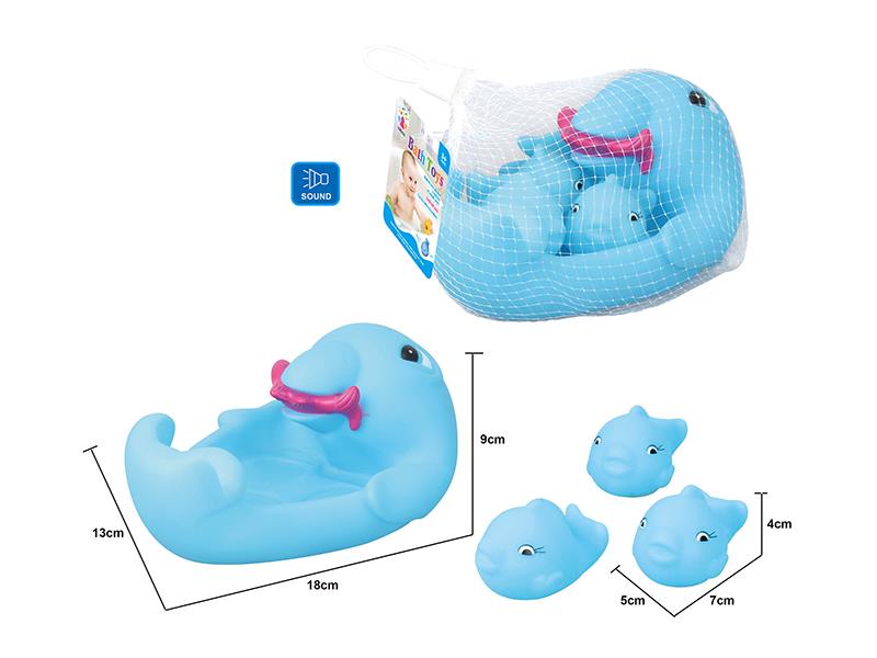 Cute Dolphin Kids Bath Toy Set