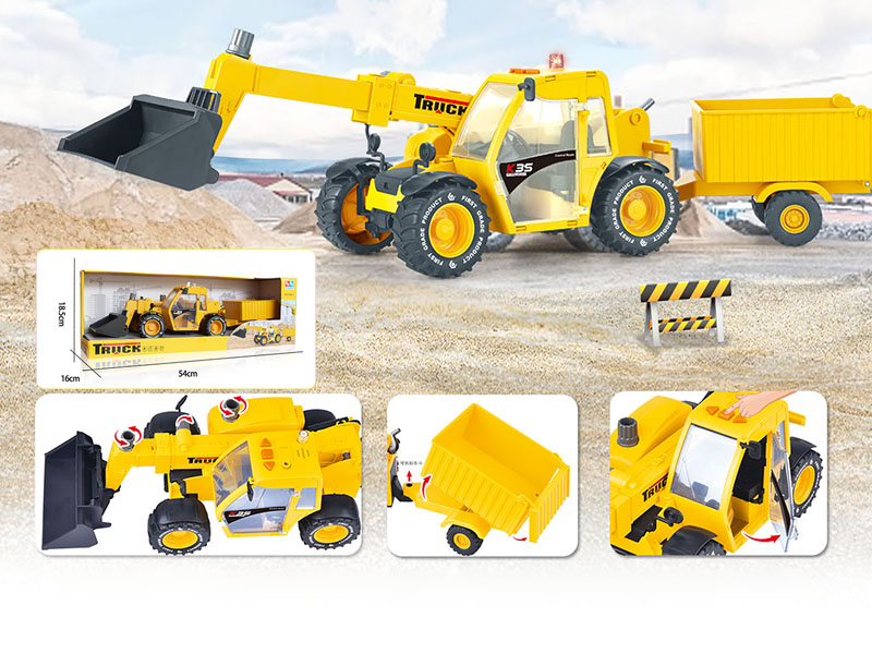 Friction Telescopic Boom Shovel Car Trailer