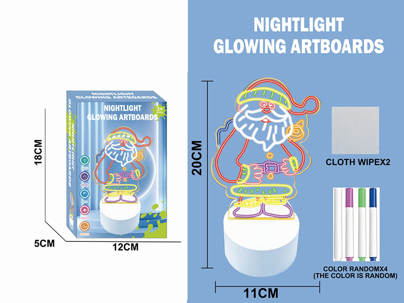 Night Light Glowing Artboard - Santa Claus