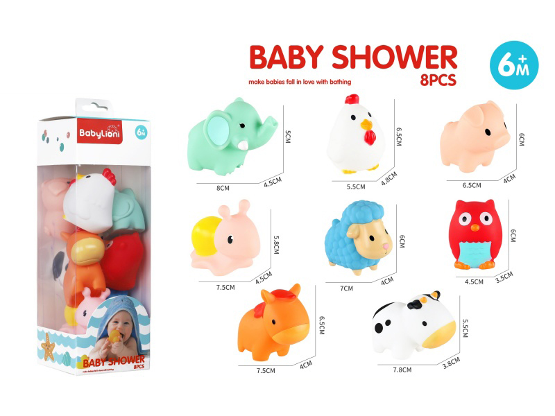 Vinyl Bath Toys 8pcs