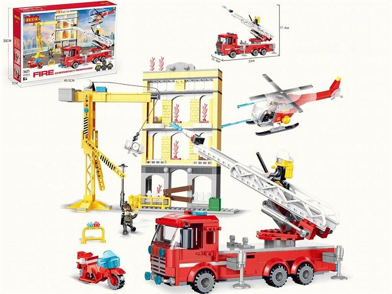 Fire Control Series Small Particle Building Blocks - Building Rescue 613pcs