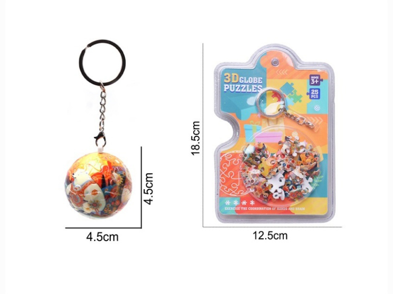 White Bear 3D Spherical Stereoscopic Puzzle Keychain (25 Pieces)