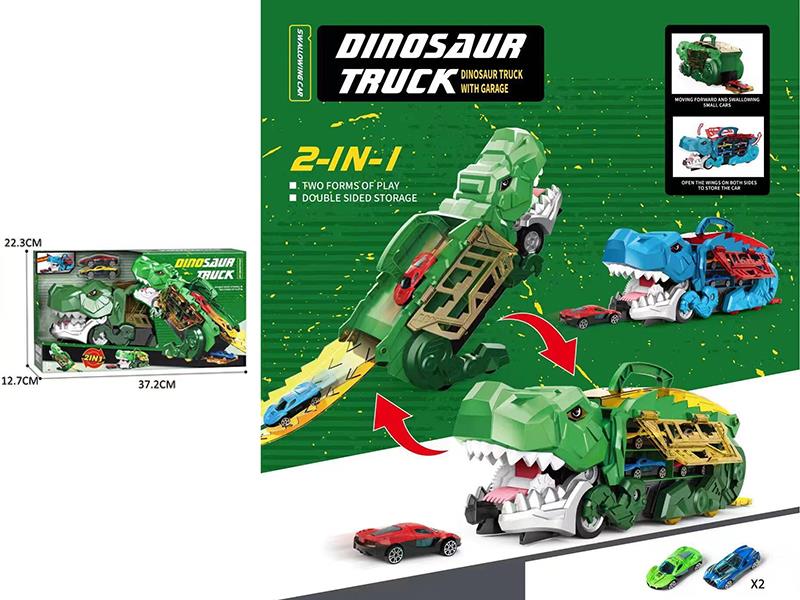 Dinosaur Swallowing Car(With 2 Slide Alloy Cars)