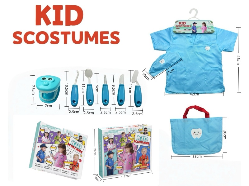 Diy Clothing Role-Playing Dental Suit + Hat + Handbag + 6-Piece Set (Thickened Style) (Color Box Style)