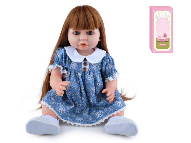 55cm Soft Plastic Reborn Doll(Wig Sheath) With Feeding-Bottle, Magnetic Pacifier, Diaper, Birth Card