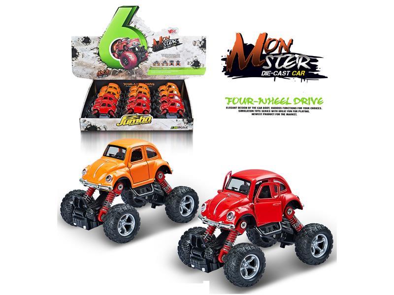 12PCS 1:36 Q Version Alloy Return Force Simulation Climbing Wheel