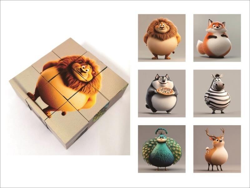 Animal Third-Order Magnetic Block Jigsaw Puzzle (2.5Cm*9 Pieces)