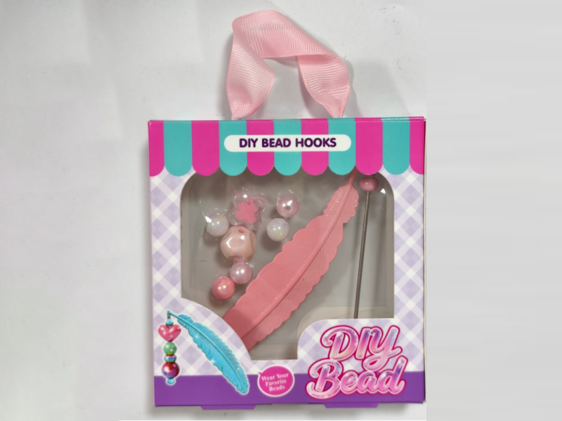 Diy Beaded Feather Bookmark Pendant Small Decoration (Pink Style)