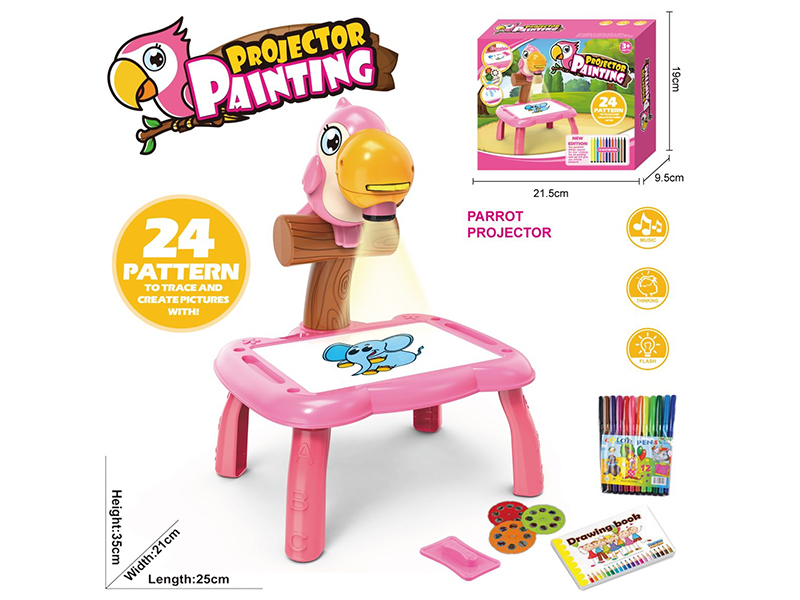 Pink Parrot Projection Drawing Board(No Music)