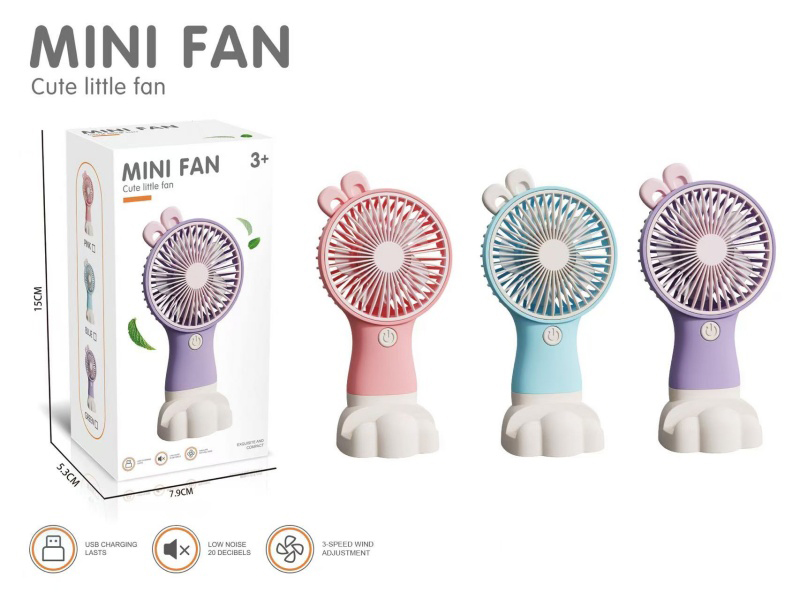 Cute Rabbit Portable Mini Electric Handheld Fan (With Base)