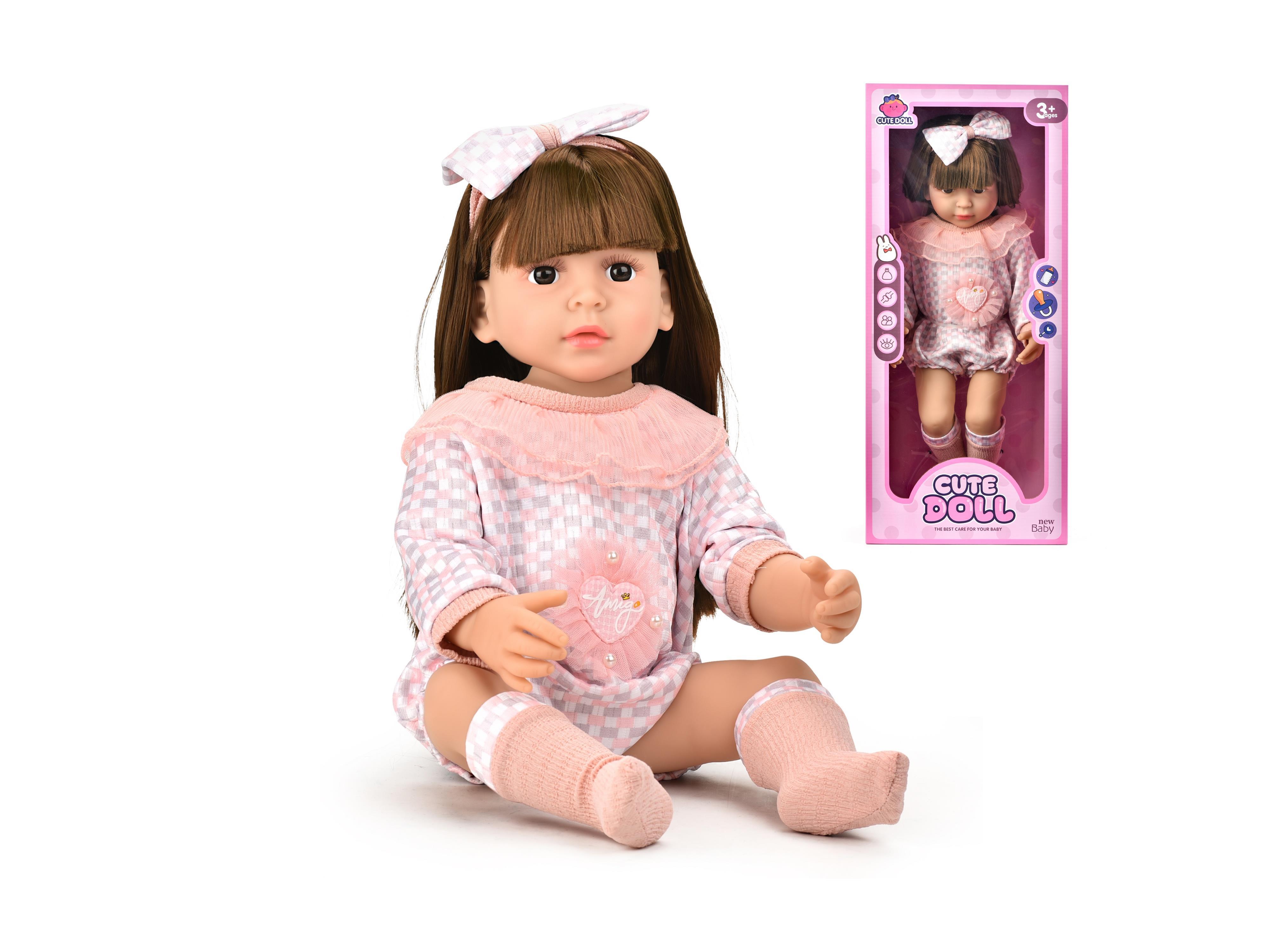 60Cm Reborn Doll, 22-Inch Simulated Baby, Soft Rubber, Fully Lined