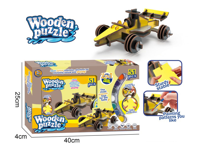 Diy Wooden Puzzle Of F4 Racing Car