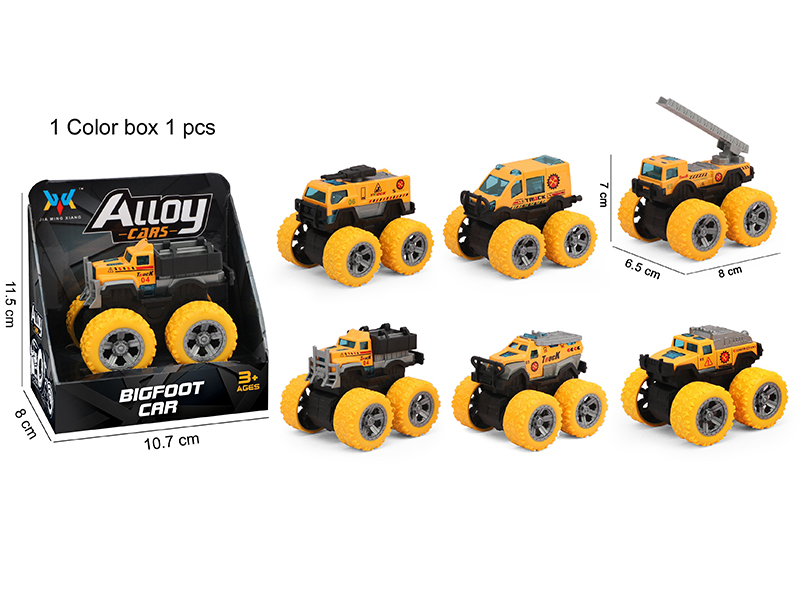 Pull Back Alloy Big Wheel Engineering Truck