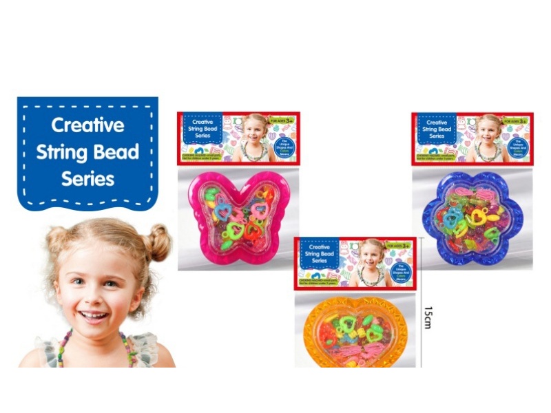 Red, Yellow, Blue 3-Color Butterfly, Heart, Chrysanthemum 3 Bead Boxes, Solid Color String Beads